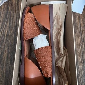 Madewell open toe flat sandals in woven leather